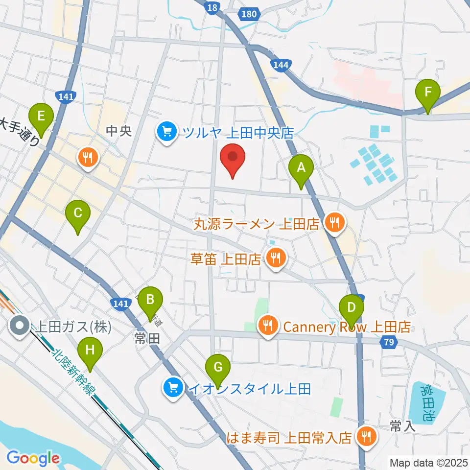 上田文化会館周辺のコンビニエンスストア一覧地図