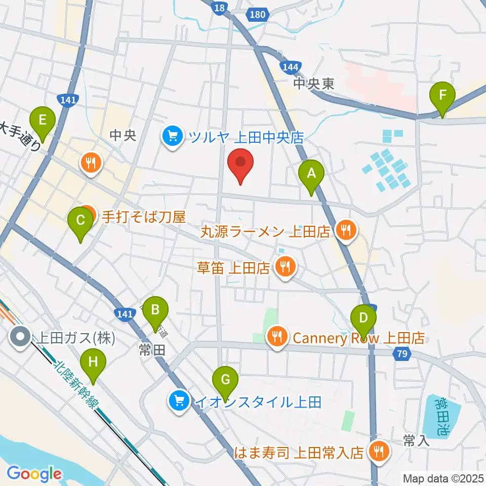 上田文化会館周辺のコンビニエンスストア一覧地図