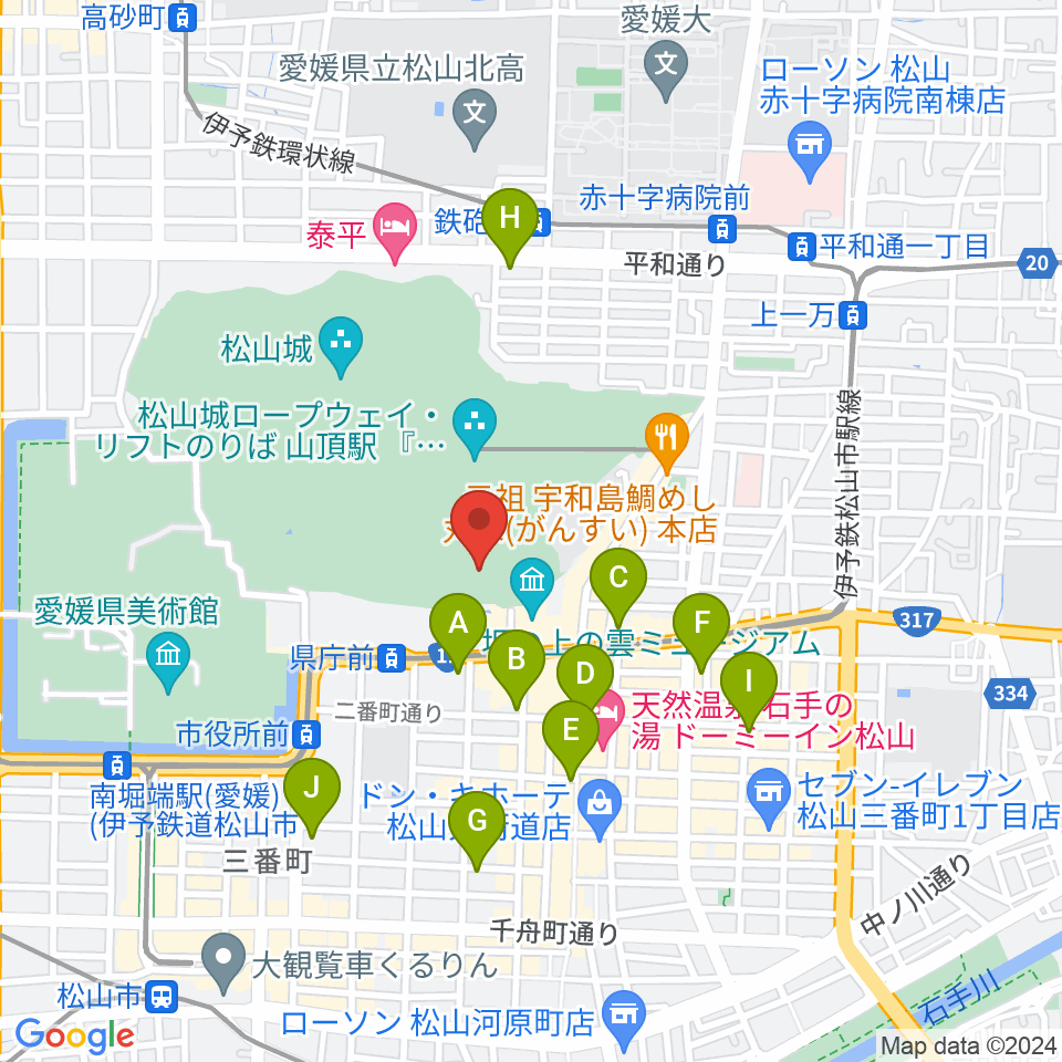 萬翠荘周辺のコンビニエンスストア一覧地図