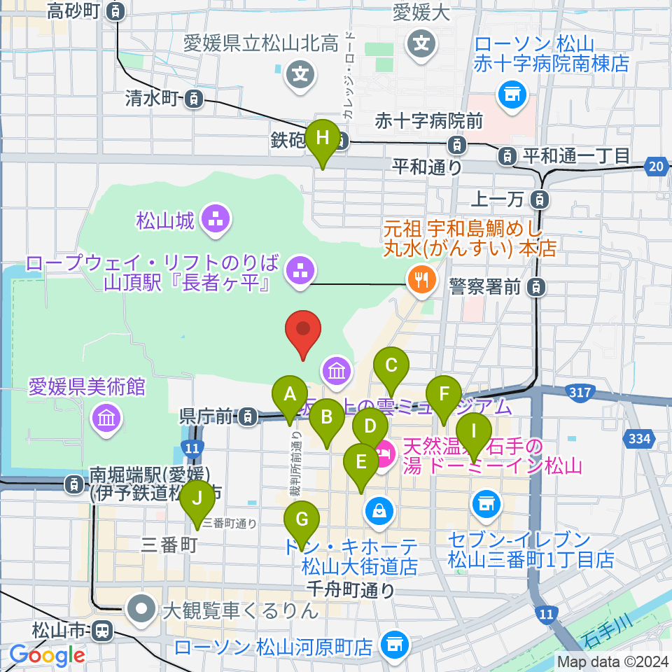 萬翠荘周辺のコンビニエンスストア一覧地図