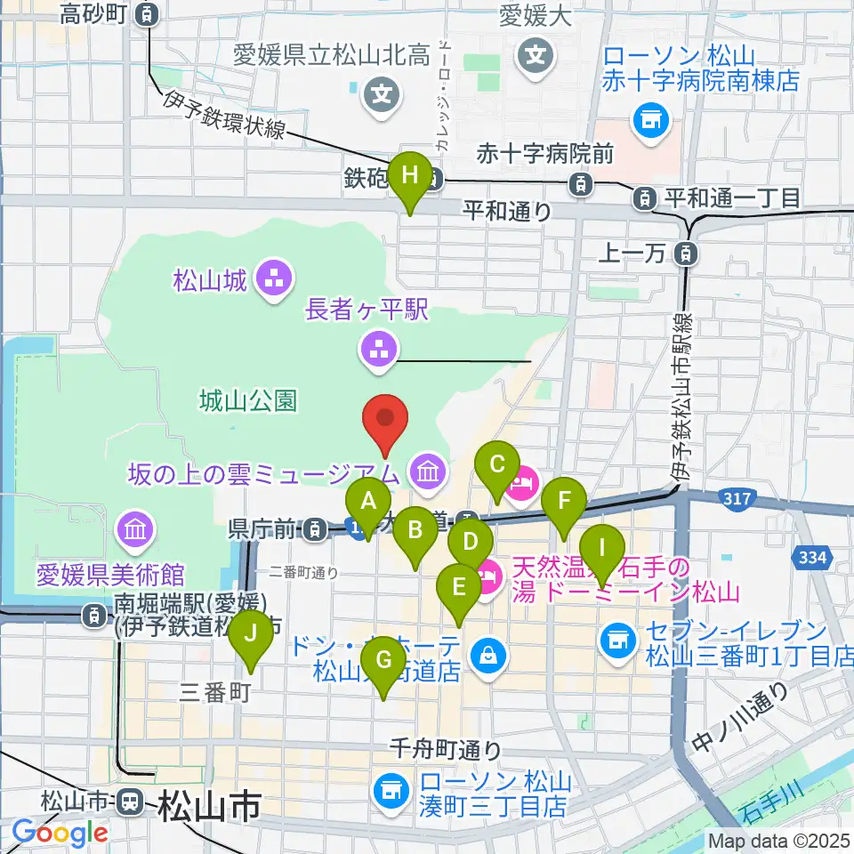 萬翠荘周辺のコンビニエンスストア一覧地図
