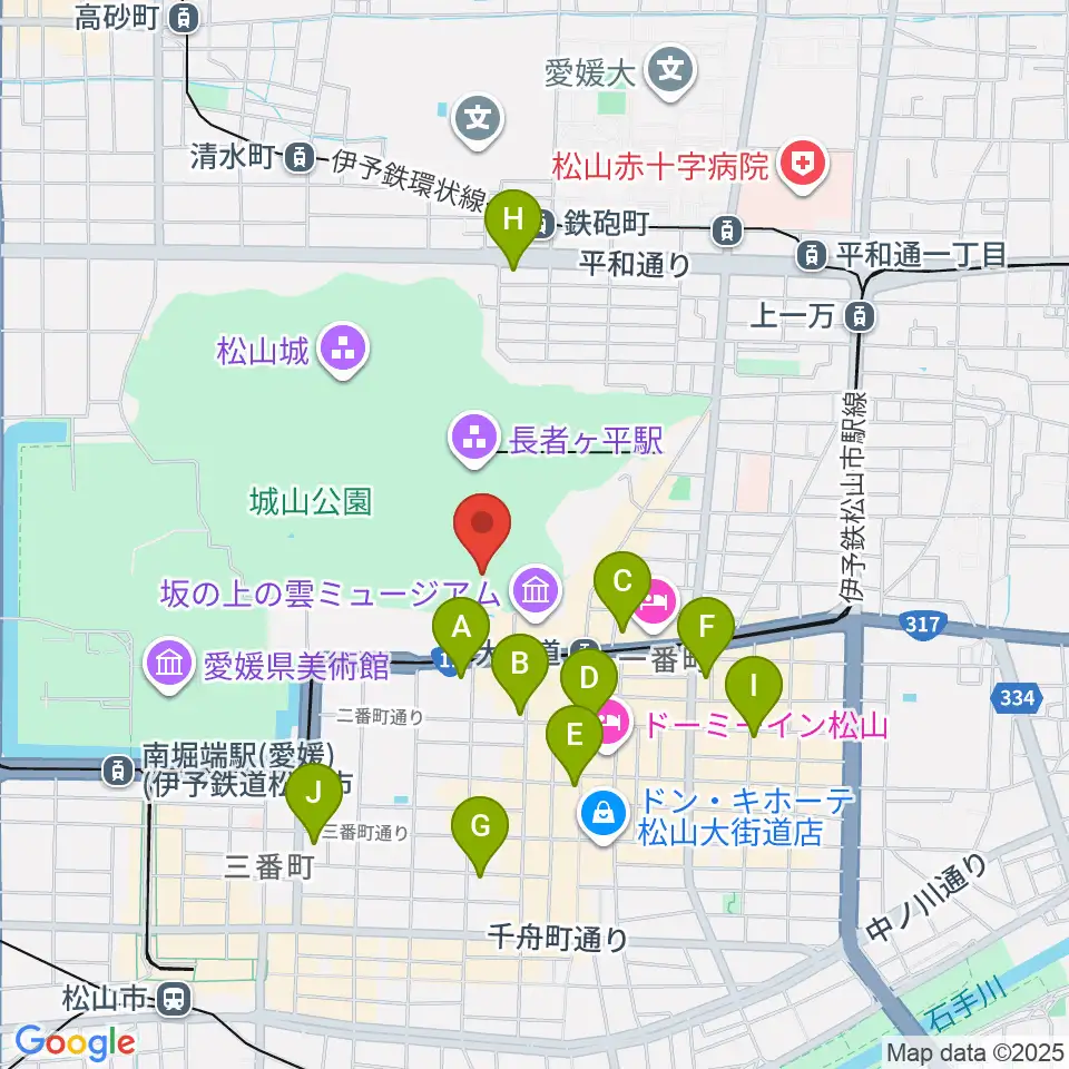 萬翠荘周辺のコンビニエンスストア一覧地図