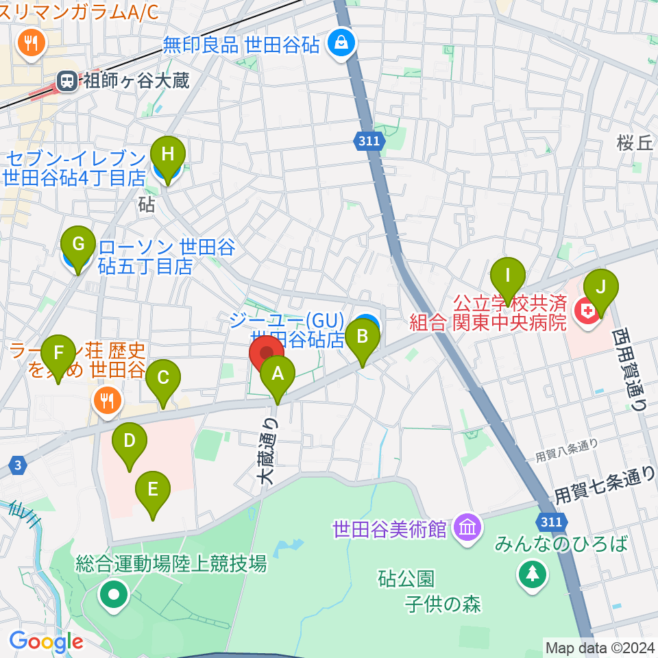 NHK技研講堂周辺のコンビニエンスストア一覧地図