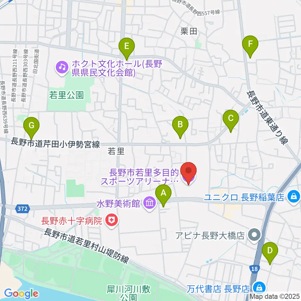 長野ビッグハット周辺のコンビニエンスストア一覧地図