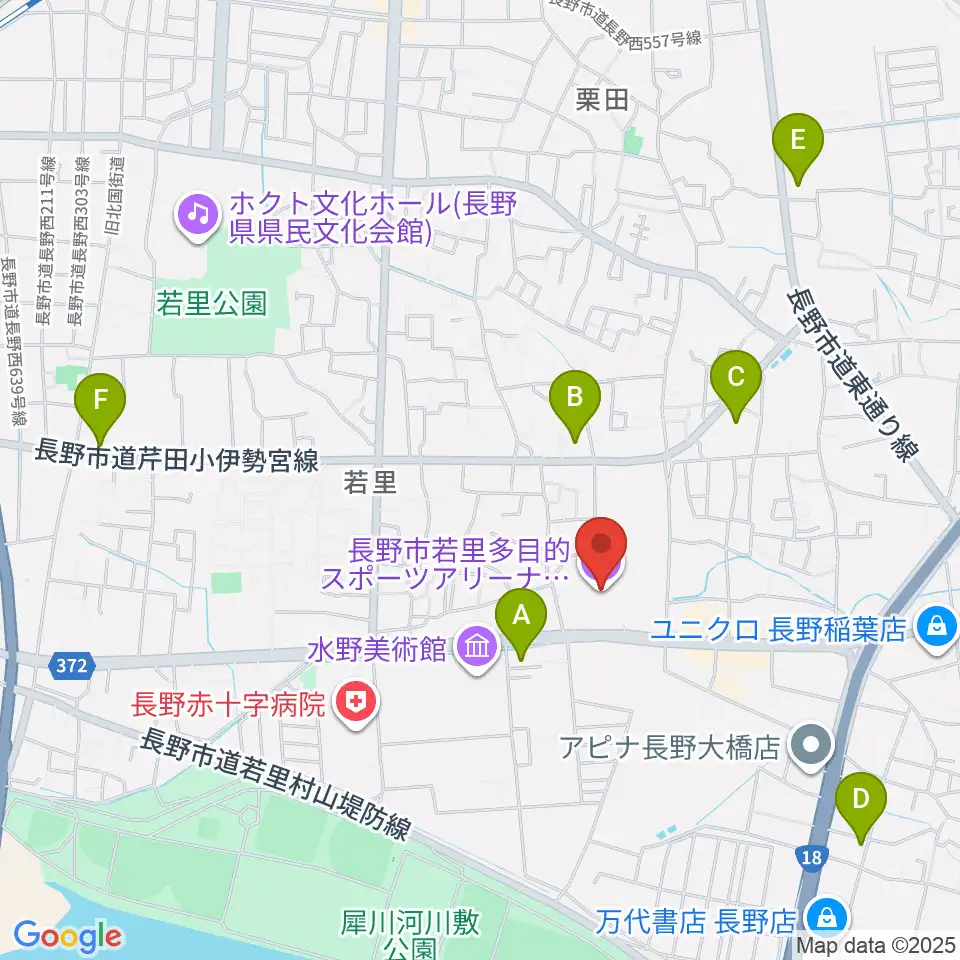 長野ビッグハット周辺のコンビニエンスストア一覧地図