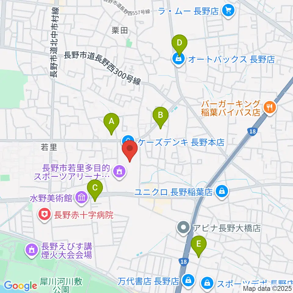 若里市民文化ホール周辺のコンビニエンスストア一覧地図