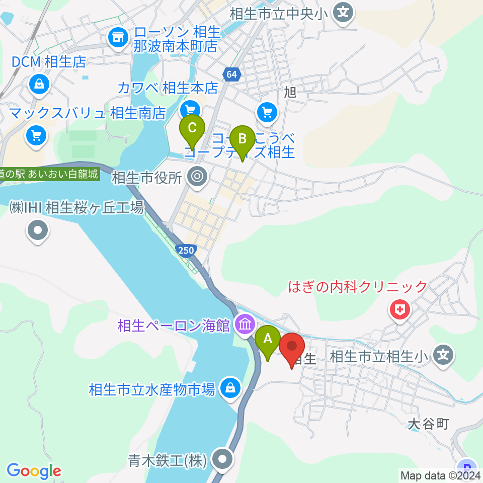 相生市文化会館 扶桑電通なぎさホール周辺のコンビニエンスストア一覧地図