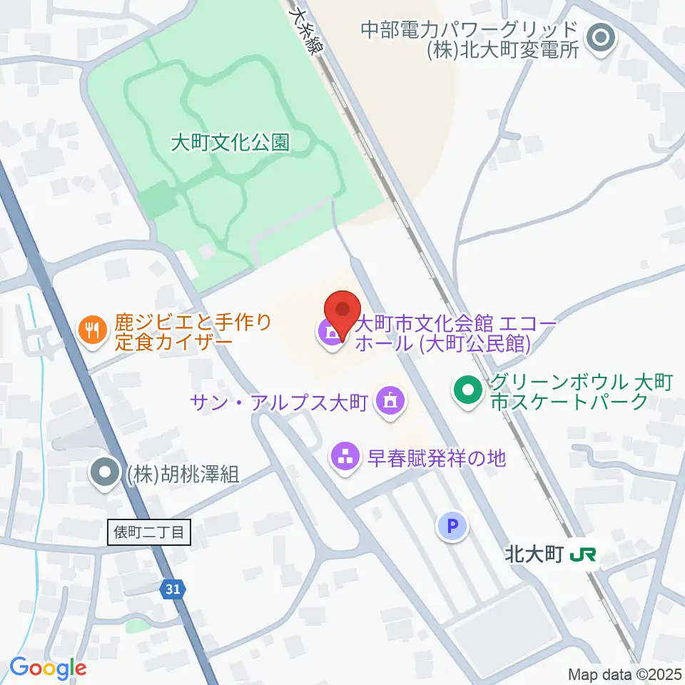 大町市文化会館エコーホール周辺のコンビニエンスストア一覧地図