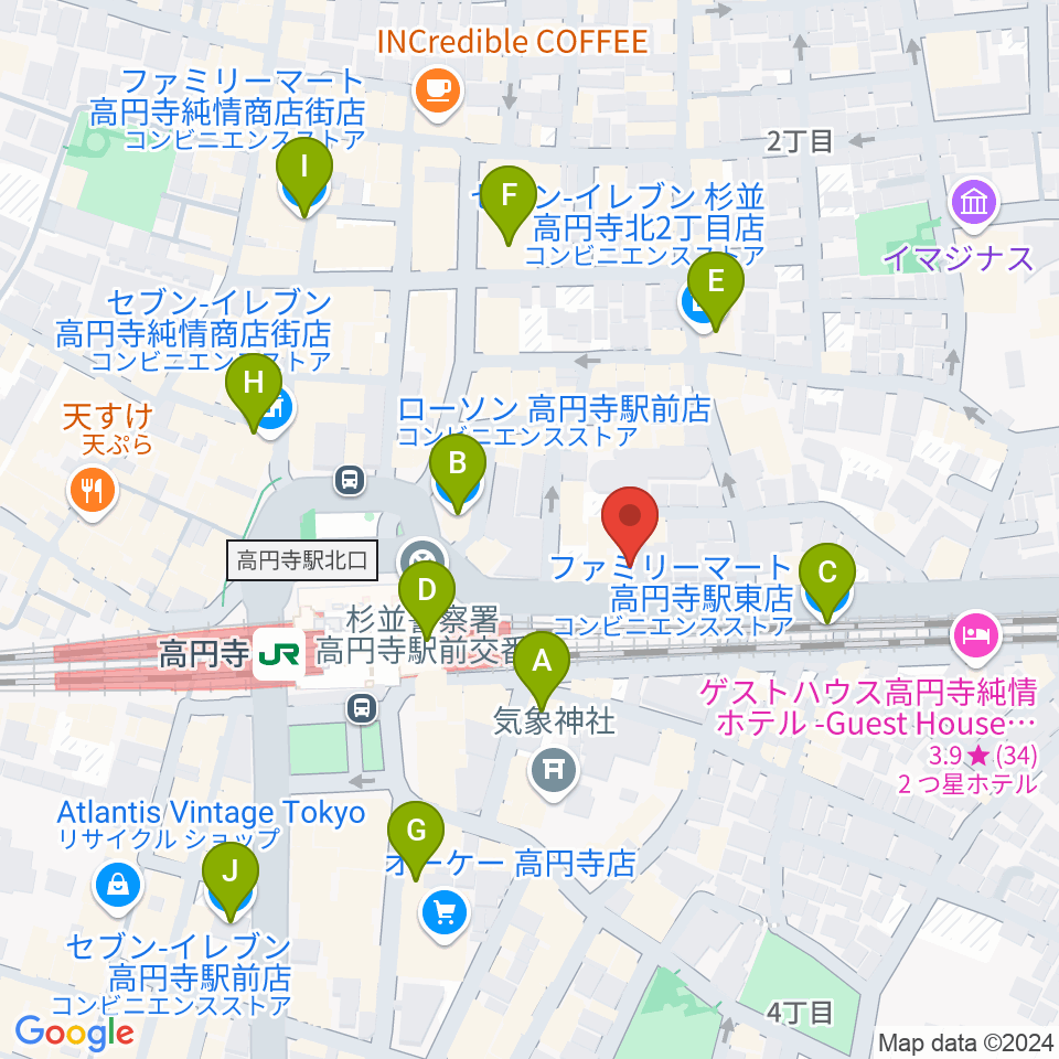 JIROKICHI周辺のコンビニエンスストア一覧地図