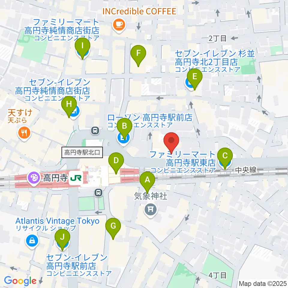 JIROKICHI周辺のコンビニエンスストア一覧地図