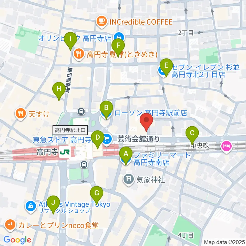 JIROKICHI周辺のコンビニエンスストア一覧地図