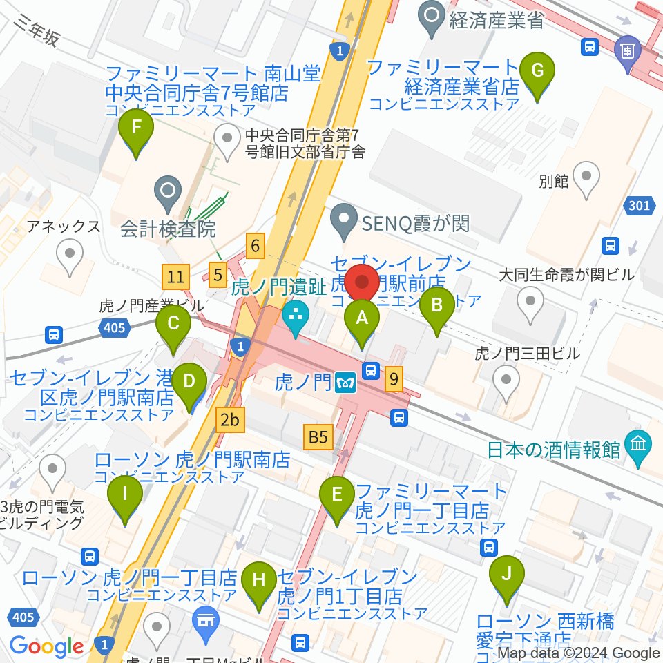 ビーテックジャパン東京周辺のコンビニエンスストア一覧地図