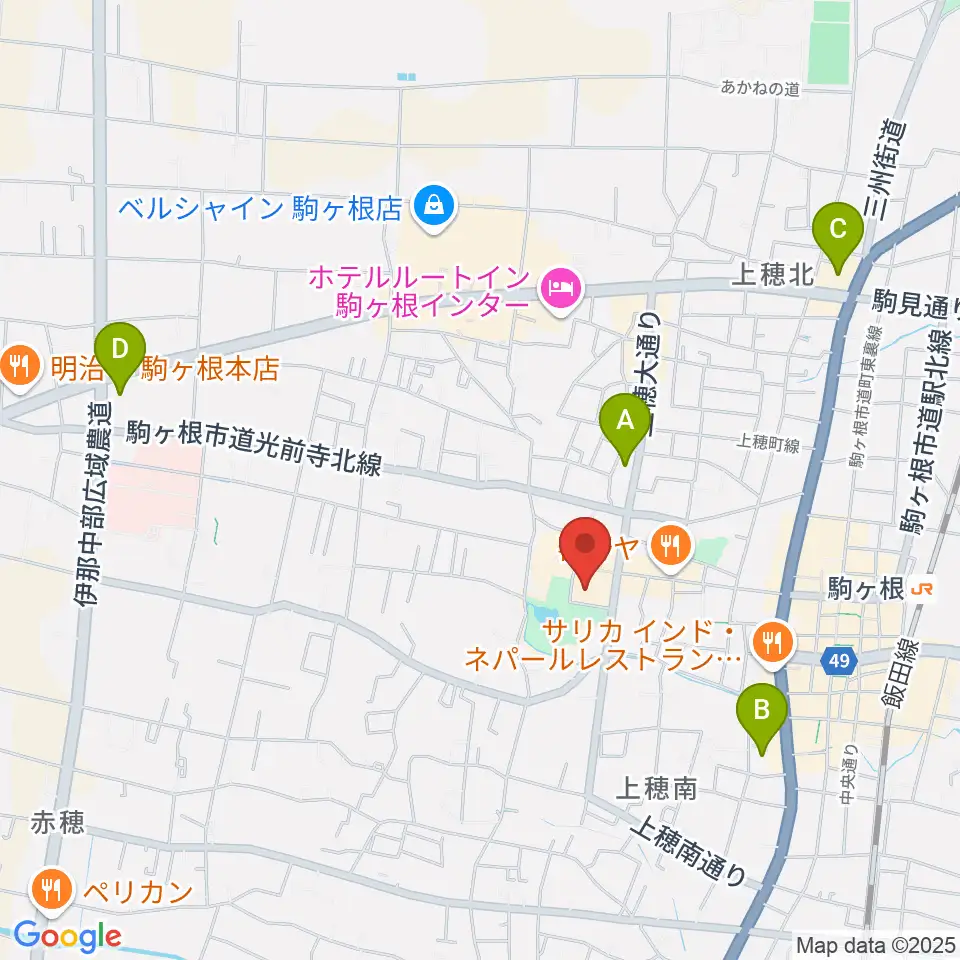 駒ヶ根市文化会館周辺のコンビニエンスストア一覧地図
