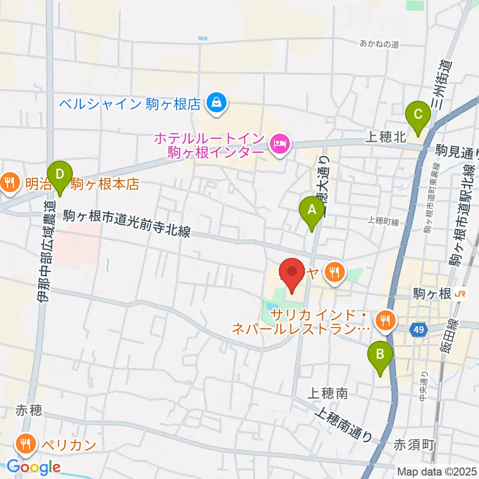 駒ヶ根市文化会館周辺のコンビニエンスストア一覧地図