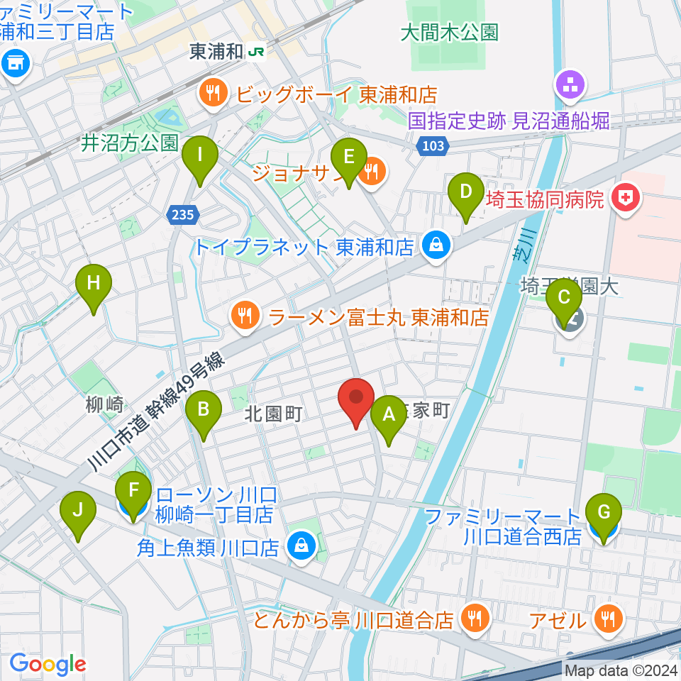 マスカット音楽教室周辺のコンビニエンスストア一覧地図