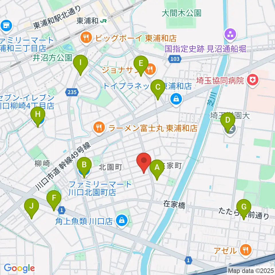 マスカット音楽教室周辺のコンビニエンスストア一覧地図