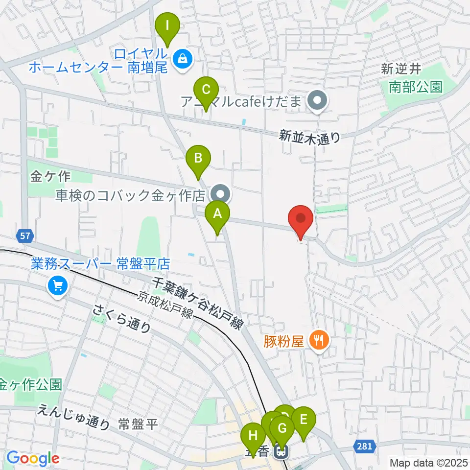 フリュ-ゲル・ザール周辺のコンビニエンスストア一覧地図