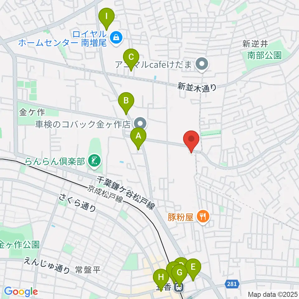 フリュ－ゲル・ザール周辺のコンビニエンスストア一覧地図
