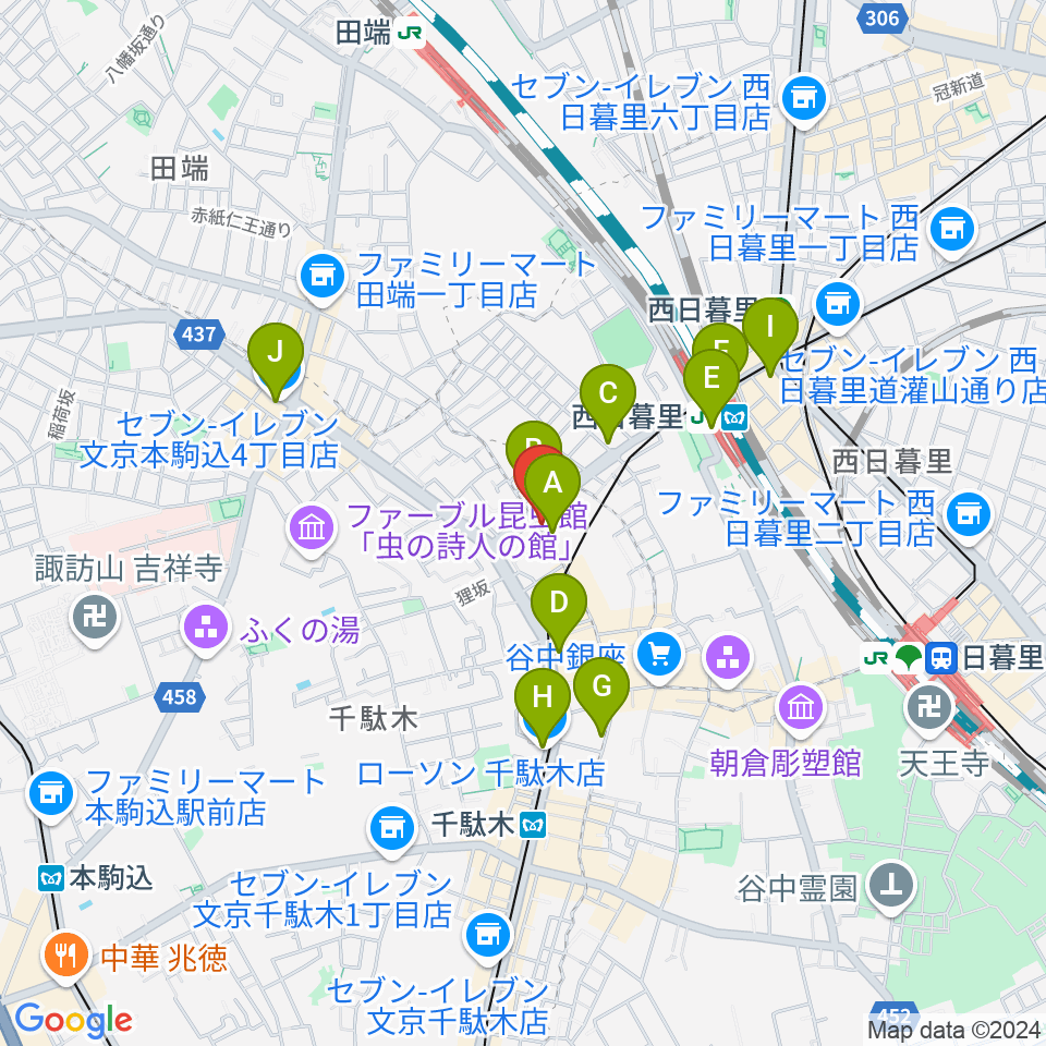 やなか音楽ホール周辺のコンビニエンスストア一覧地図