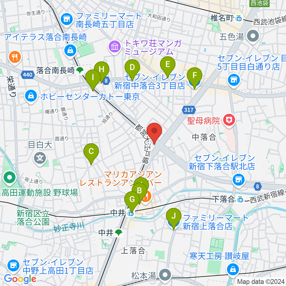 PAPAGENO周辺のコンビニエンスストア一覧地図