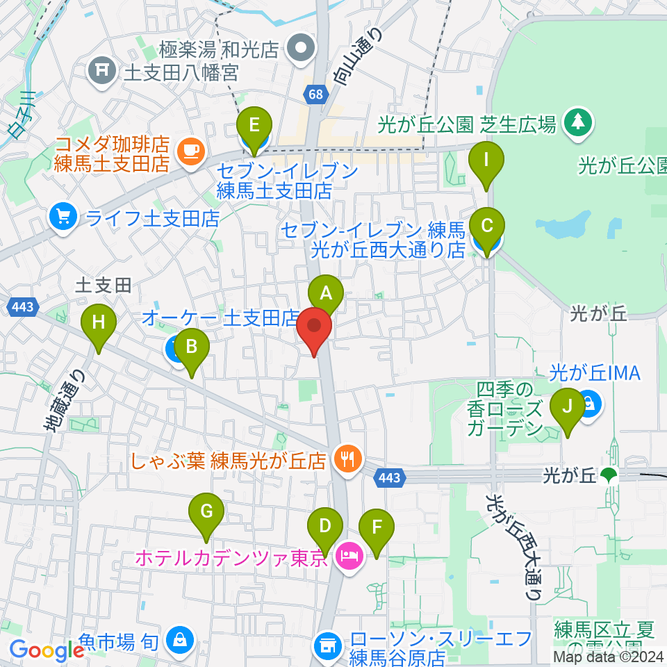 日本ピアノギャラリー ドルチェホール周辺のコンビニエンスストア一覧地図