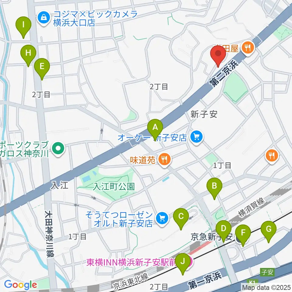 日本ピアノギャラリー横浜店 D-Studio周辺のコンビニエンスストア一覧地図