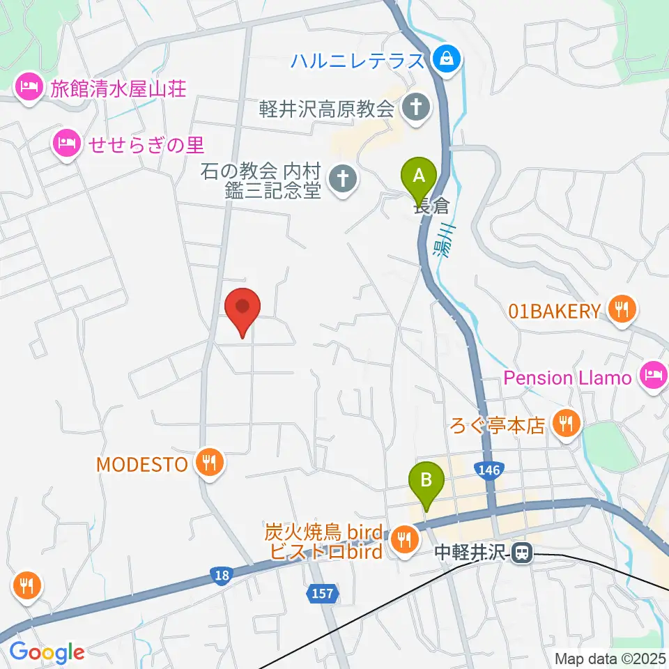 軽井沢コルネ音楽堂周辺のコンビニエンスストア一覧地図