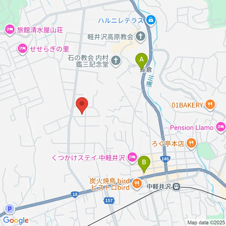 軽井沢コルネ音楽堂周辺のコンビニエンスストア一覧地図