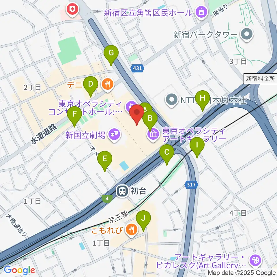 NTT ICC周辺のコンビニエンスストア一覧地図