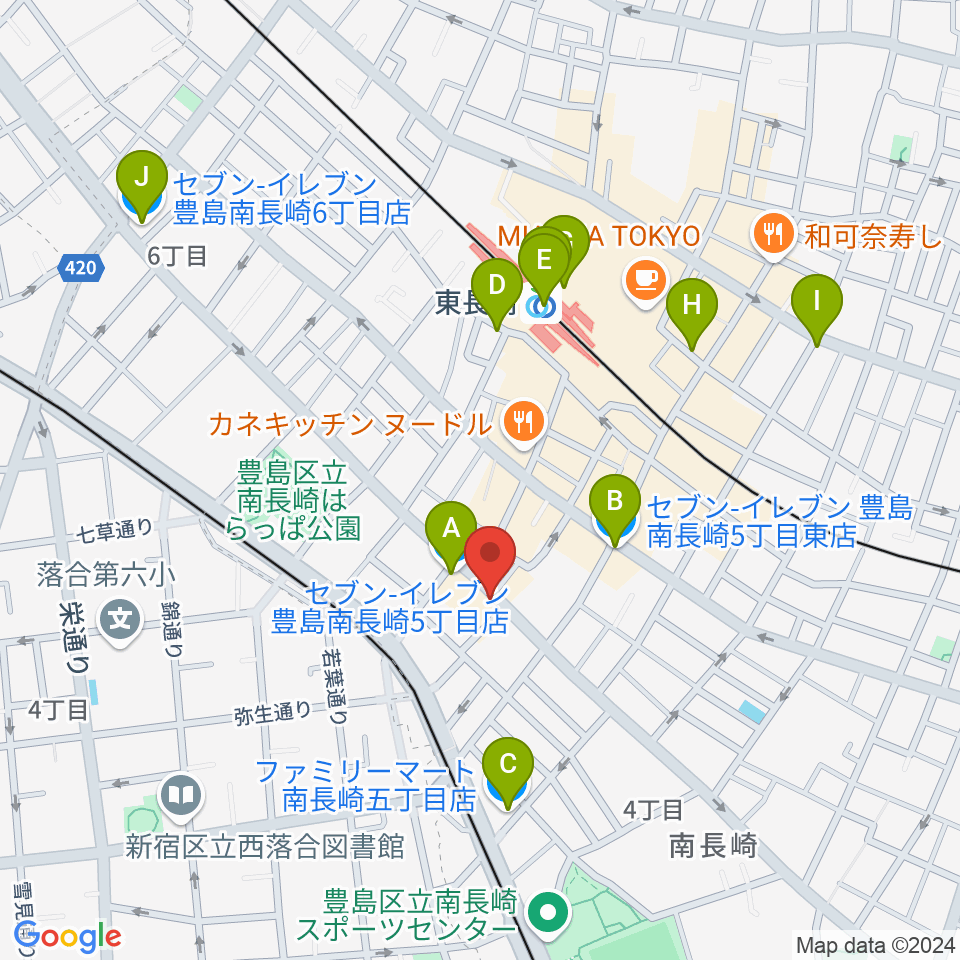 一音会 ひびきホール周辺のコンビニエンスストア一覧地図