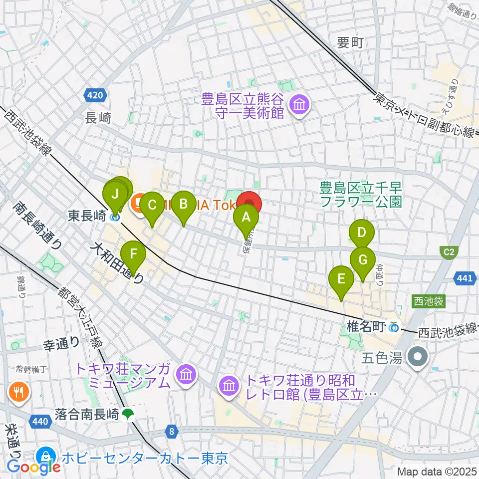 一音会ミュージックスクール周辺のコンビニエンスストア一覧地図