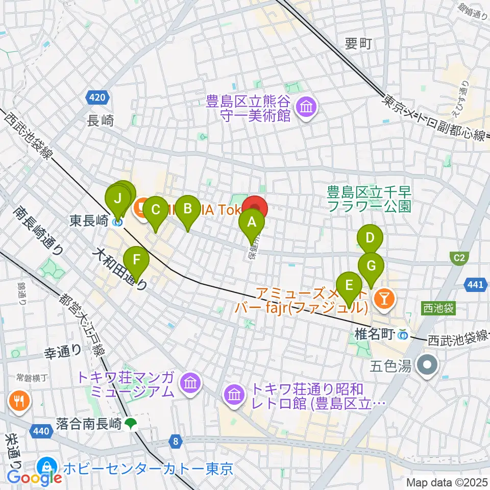一音会ミュージックスクール周辺のコンビニエンスストア一覧地図