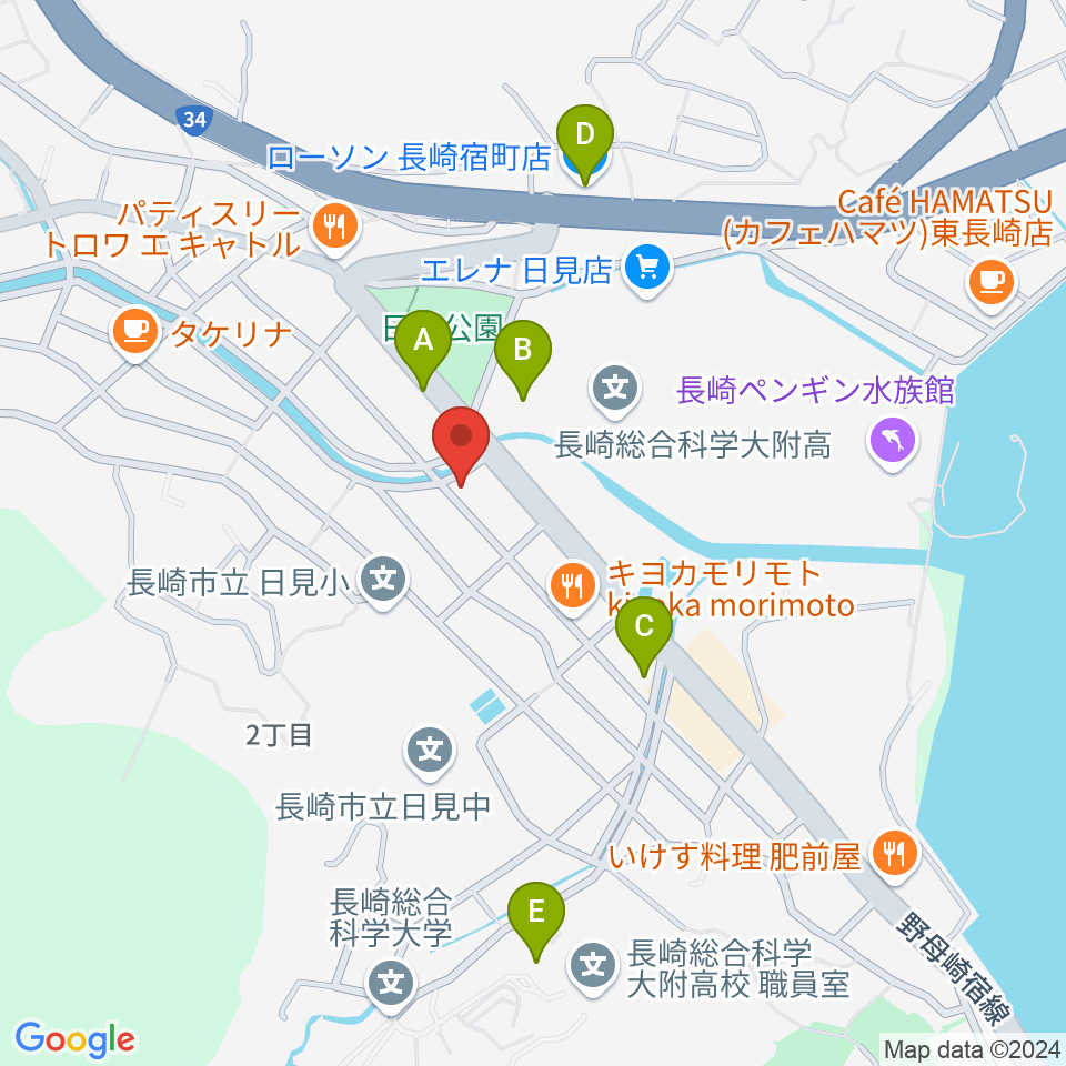 クボタホール周辺のコンビニエンスストア一覧地図