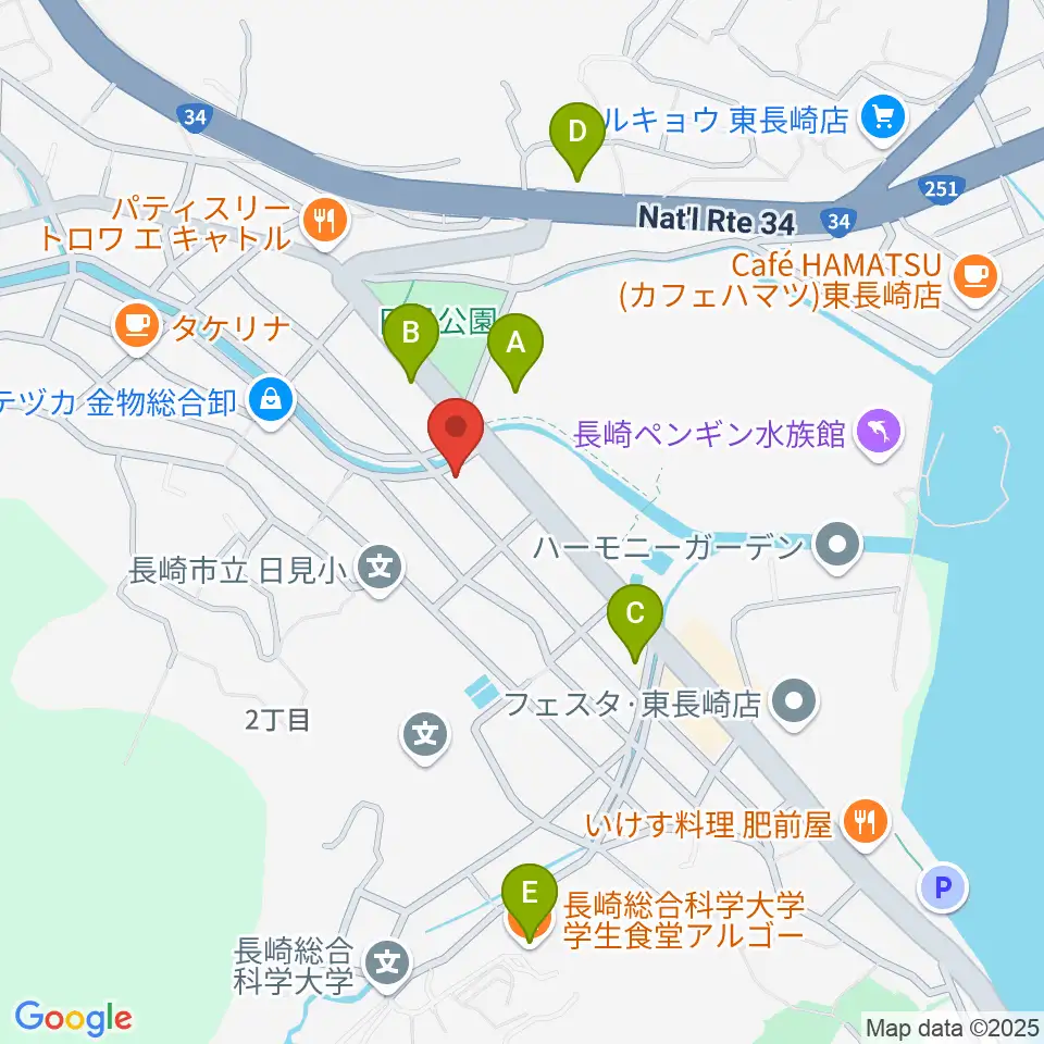クボタホール周辺のコンビニエンスストア一覧地図