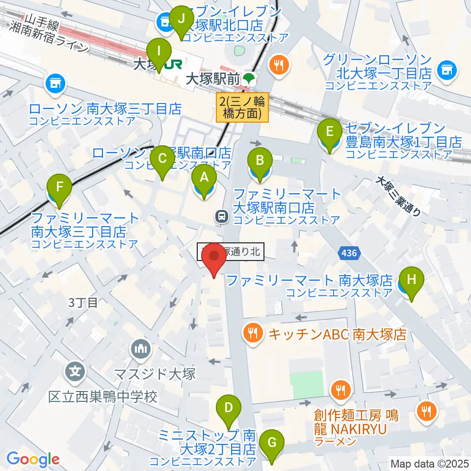 大塚Welcome back周辺のコンビニエンスストア一覧地図