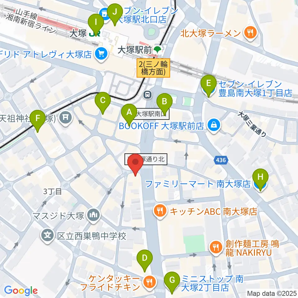 大塚Welcome back周辺のコンビニエンスストア一覧地図