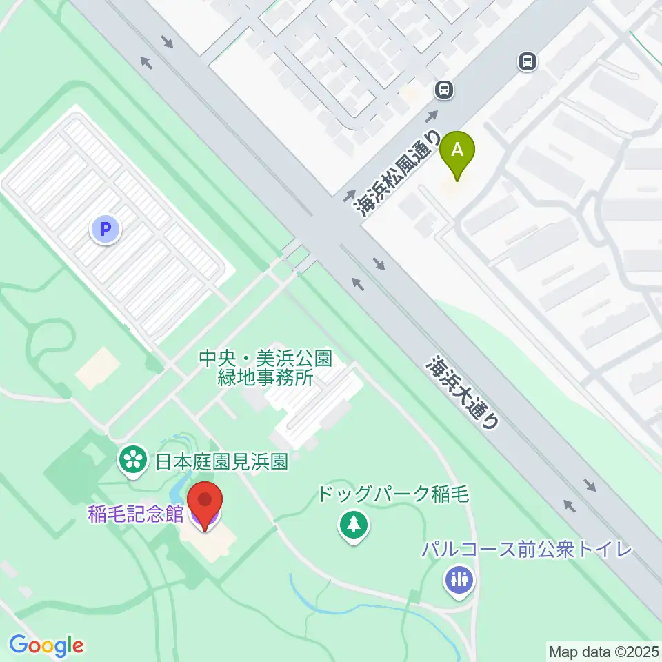 稲毛記念館周辺のコンビニエンスストア一覧地図