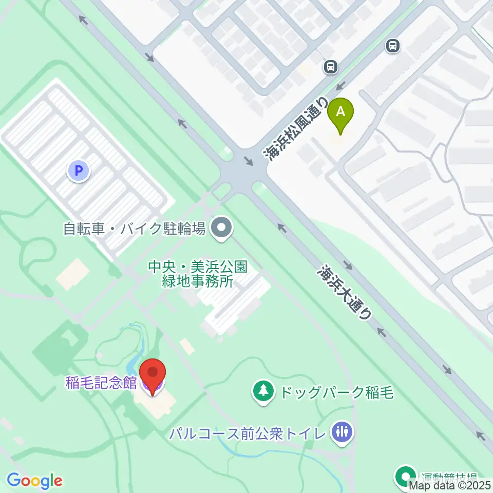 稲毛記念館周辺のコンビニエンスストア一覧地図