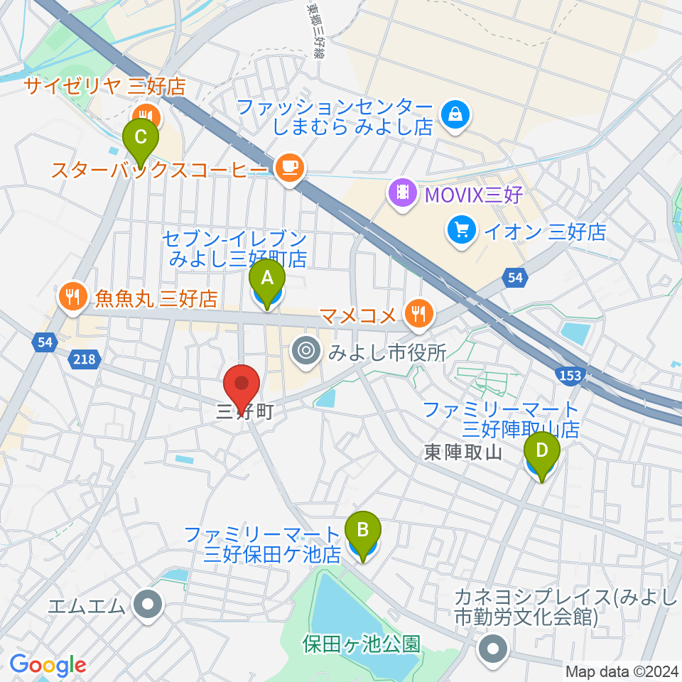 楽器晴海堂周辺のコンビニエンスストア一覧地図