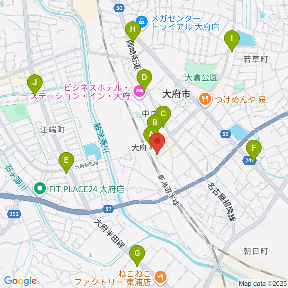 楽器晴海堂 大府ミュージックセンター周辺のコンビニエンスストア一覧地図