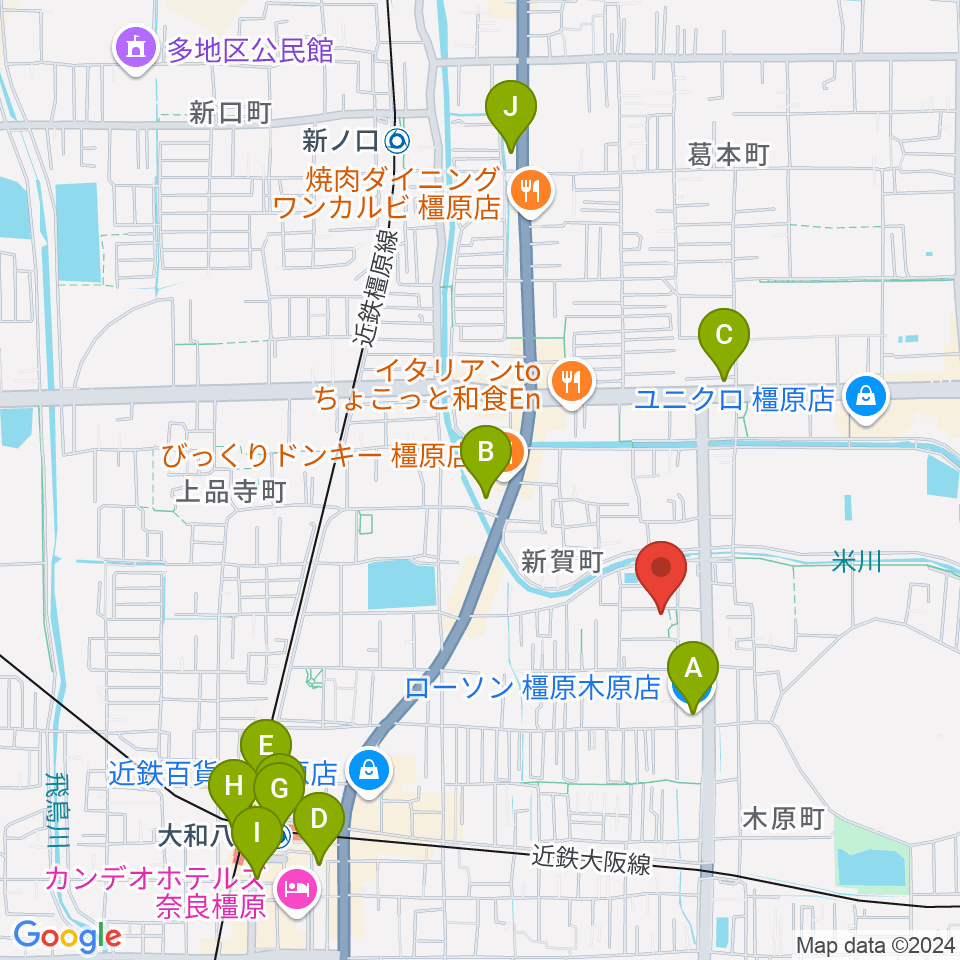 ミュージックカフェアンジェス周辺のコンビニエンスストア一覧地図