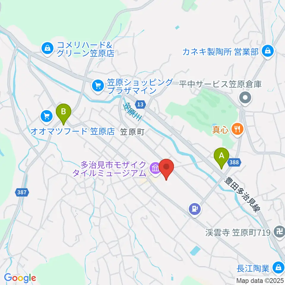 多治見市笹原交流センター周辺のコンビニエンスストア一覧地図