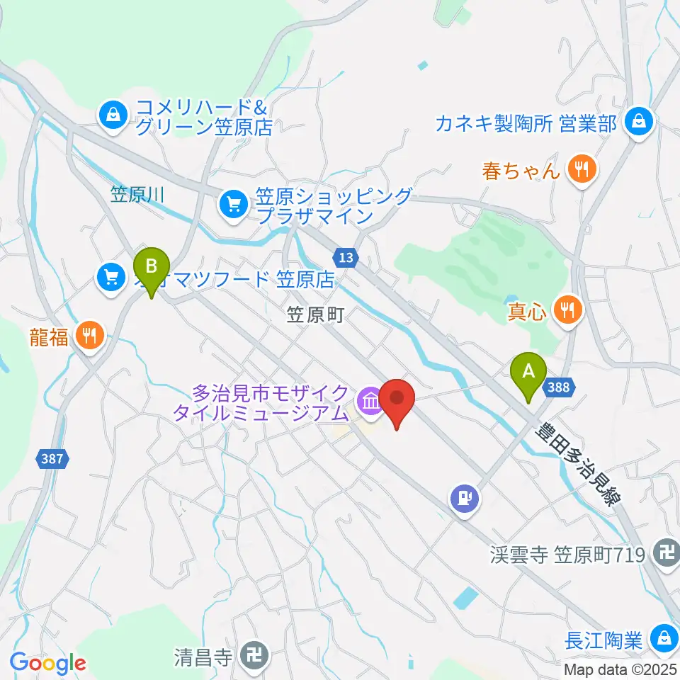 多治見市笹原交流センター周辺のコンビニエンスストア一覧地図