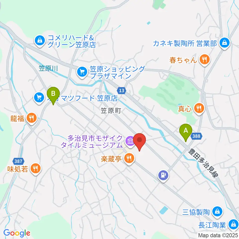 多治見市笹原交流センター周辺のコンビニエンスストア一覧地図
