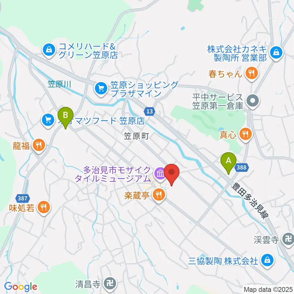 多治見市笹原交流センター周辺のコンビニエンスストア一覧地図