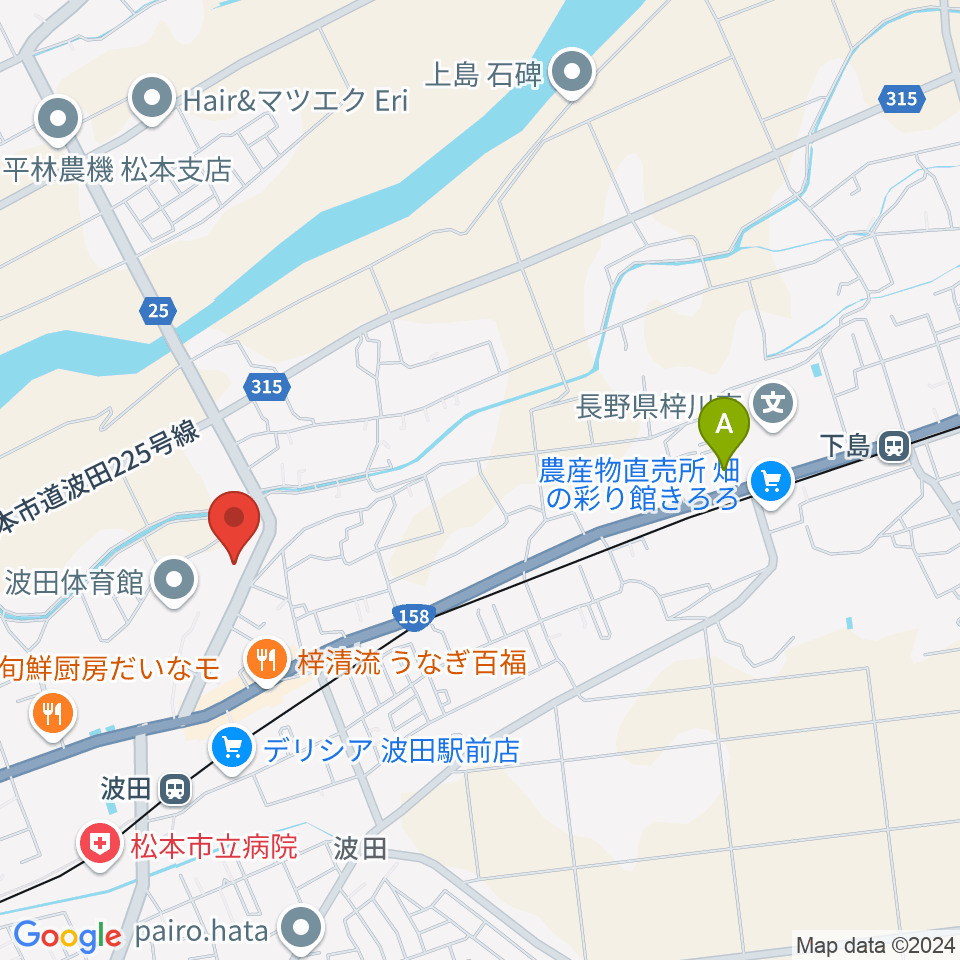 松本市波田文化センター アクトホール周辺のコンビニエンスストア一覧地図