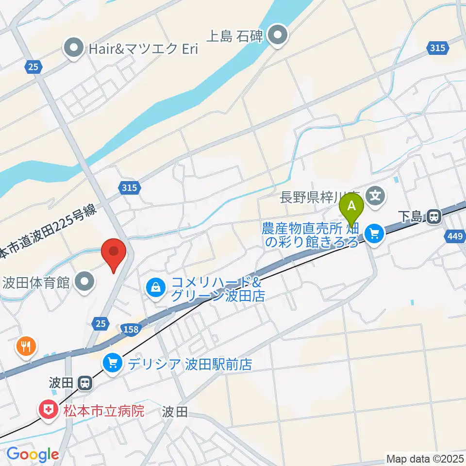 松本市波田文化センター アクトホール周辺のコンビニエンスストア一覧地図