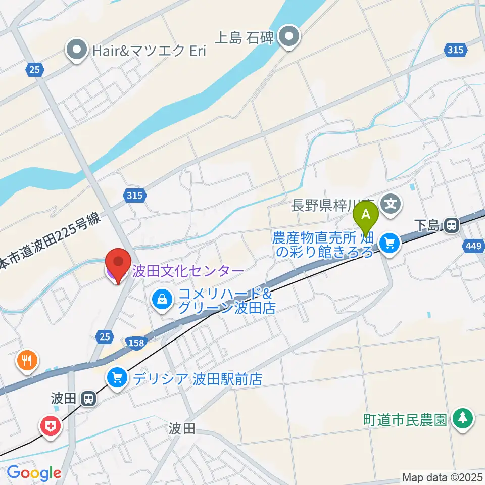 松本市波田文化センター アクトホール周辺のコンビニエンスストア一覧地図