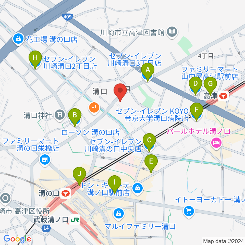 糀ホール周辺のコンビニエンスストア一覧地図