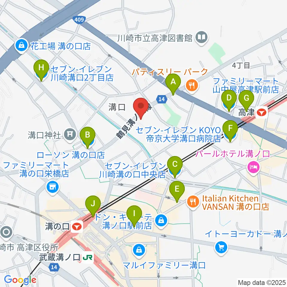 糀ホール周辺のコンビニエンスストア一覧地図